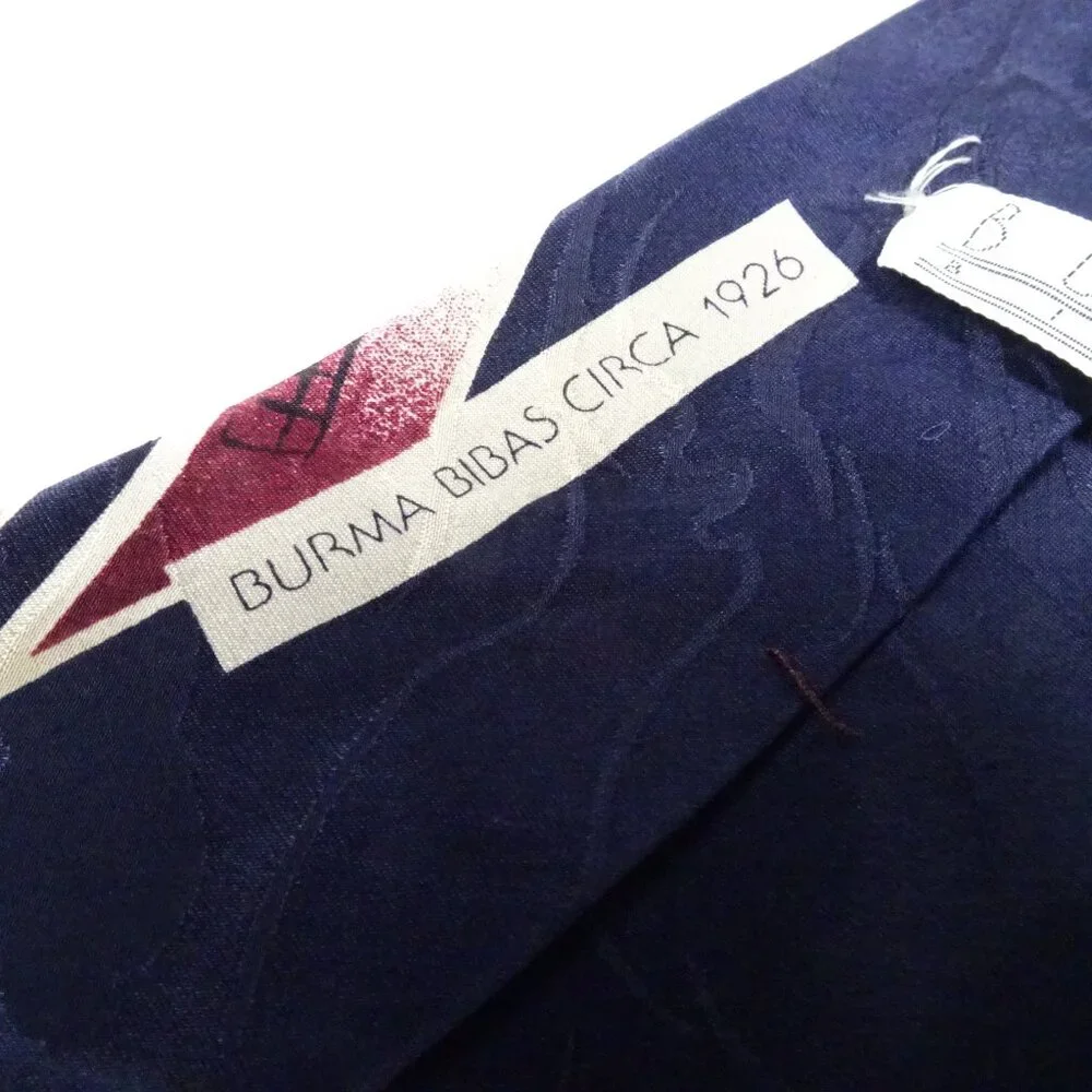 Burma Bibas Navy Multi-Color 100%‎ Silk Geometric Print Neck Tie
